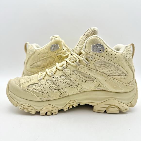 Merrell Womens Moab 3 Mid Hiking Boots US 7.5 M EU 38 Tan Yellow Waterproof NWOB - Picture 7 of 13